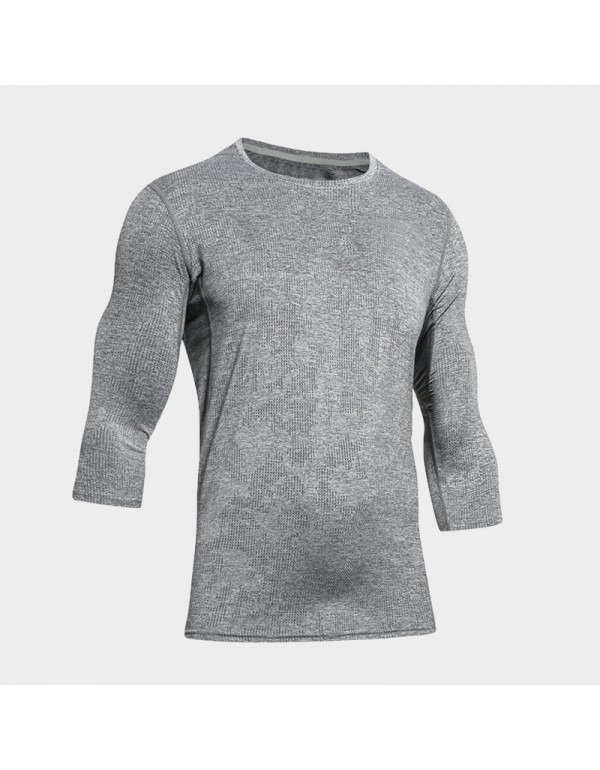 Men Casual Basic Quick Drying Long Sleeve Round Neck Sports T-Shirt