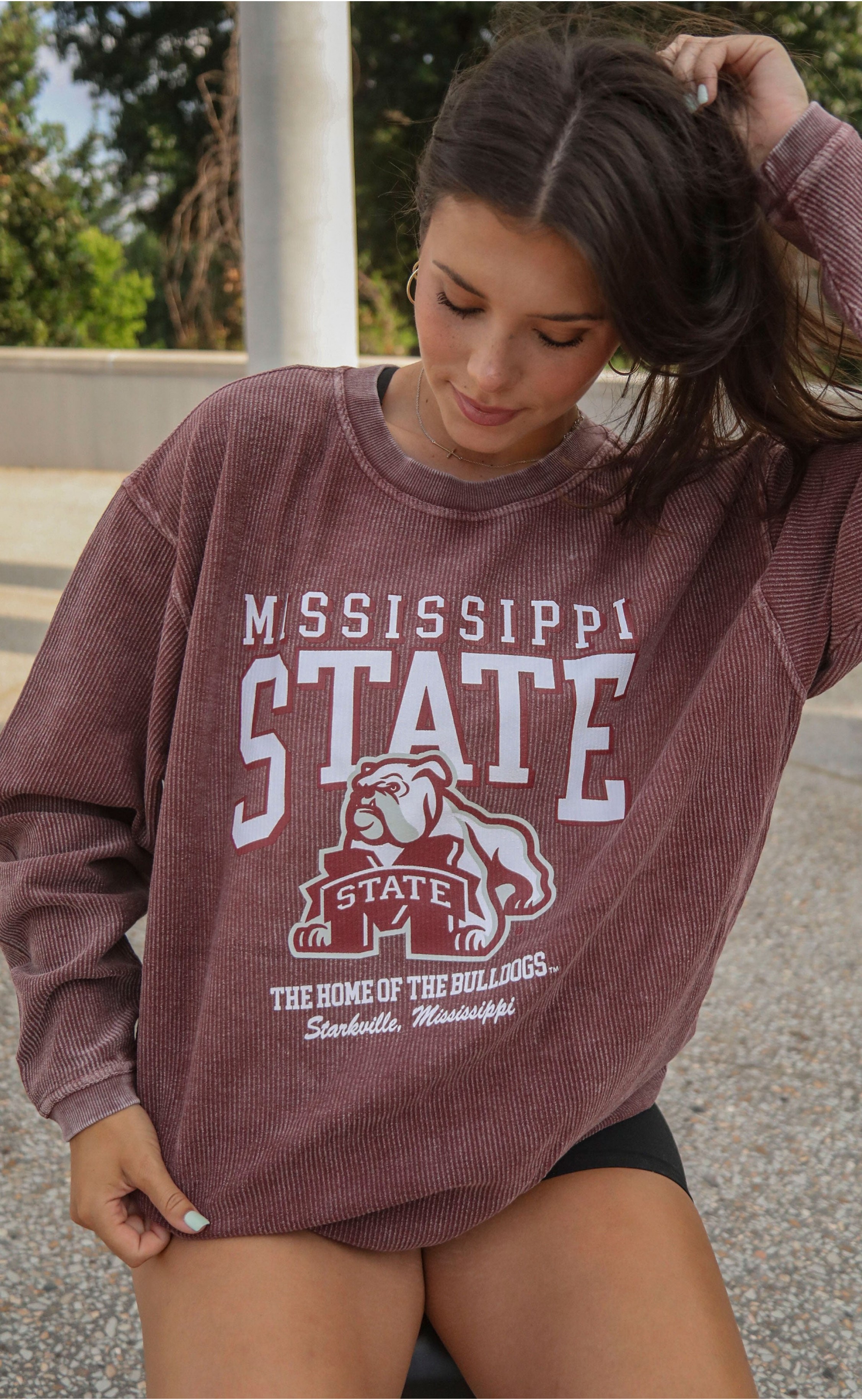 Mississippi State Mascot Corded Sweatshirt – Classic Comfort for True Bulldogs