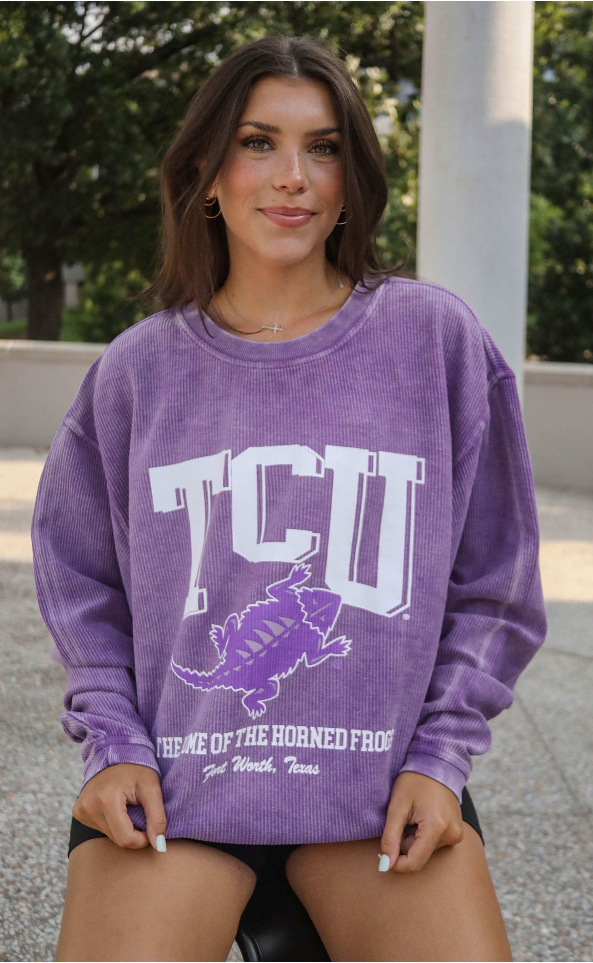 TCU Mascot Corded Sweatshirt – Rock Your Horned Frog Pride with Vintage Vibes