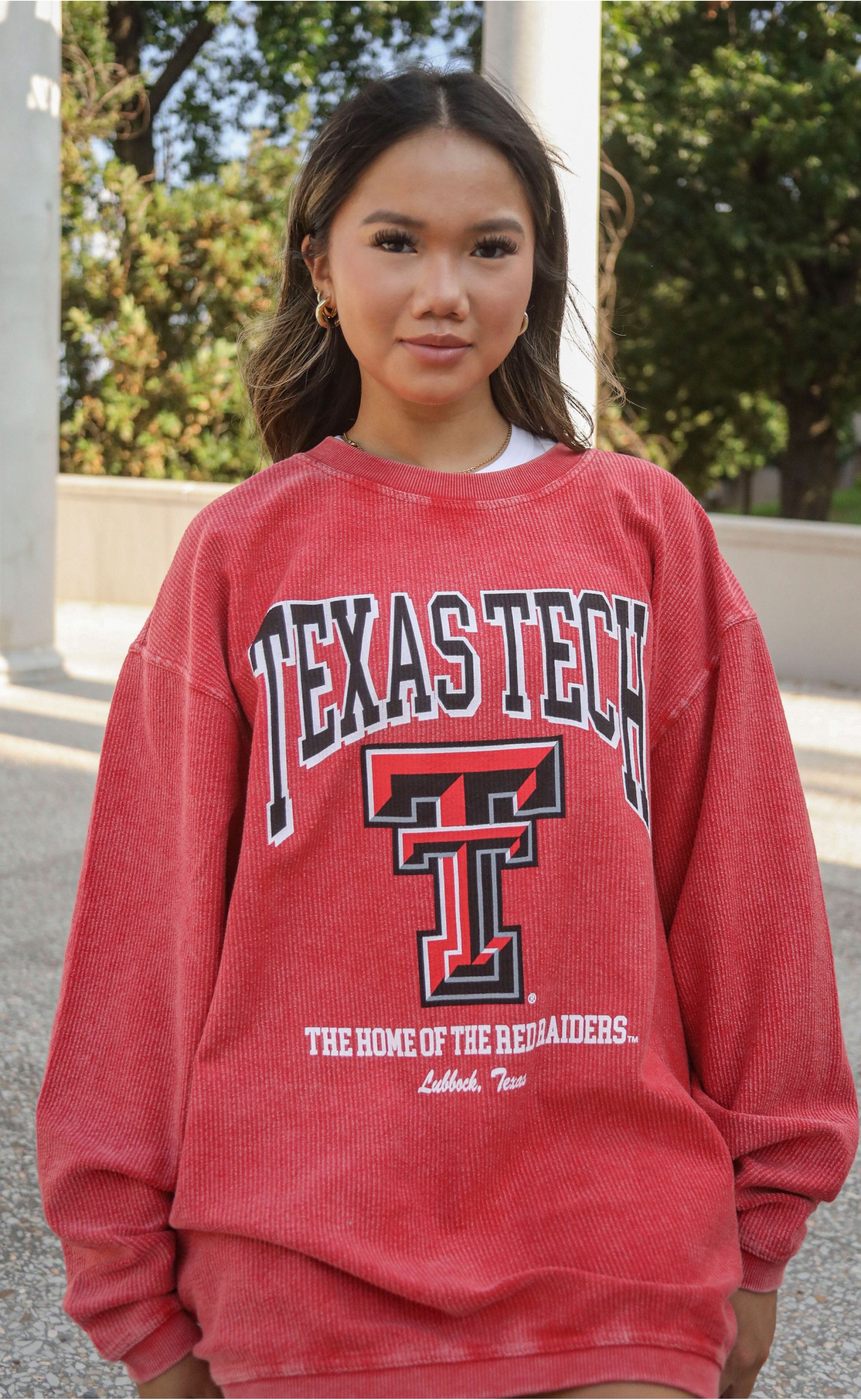 Texas Tech Mascot Corded Sweatshirt – Show Your Red Raiders Pride with Classic Texture
