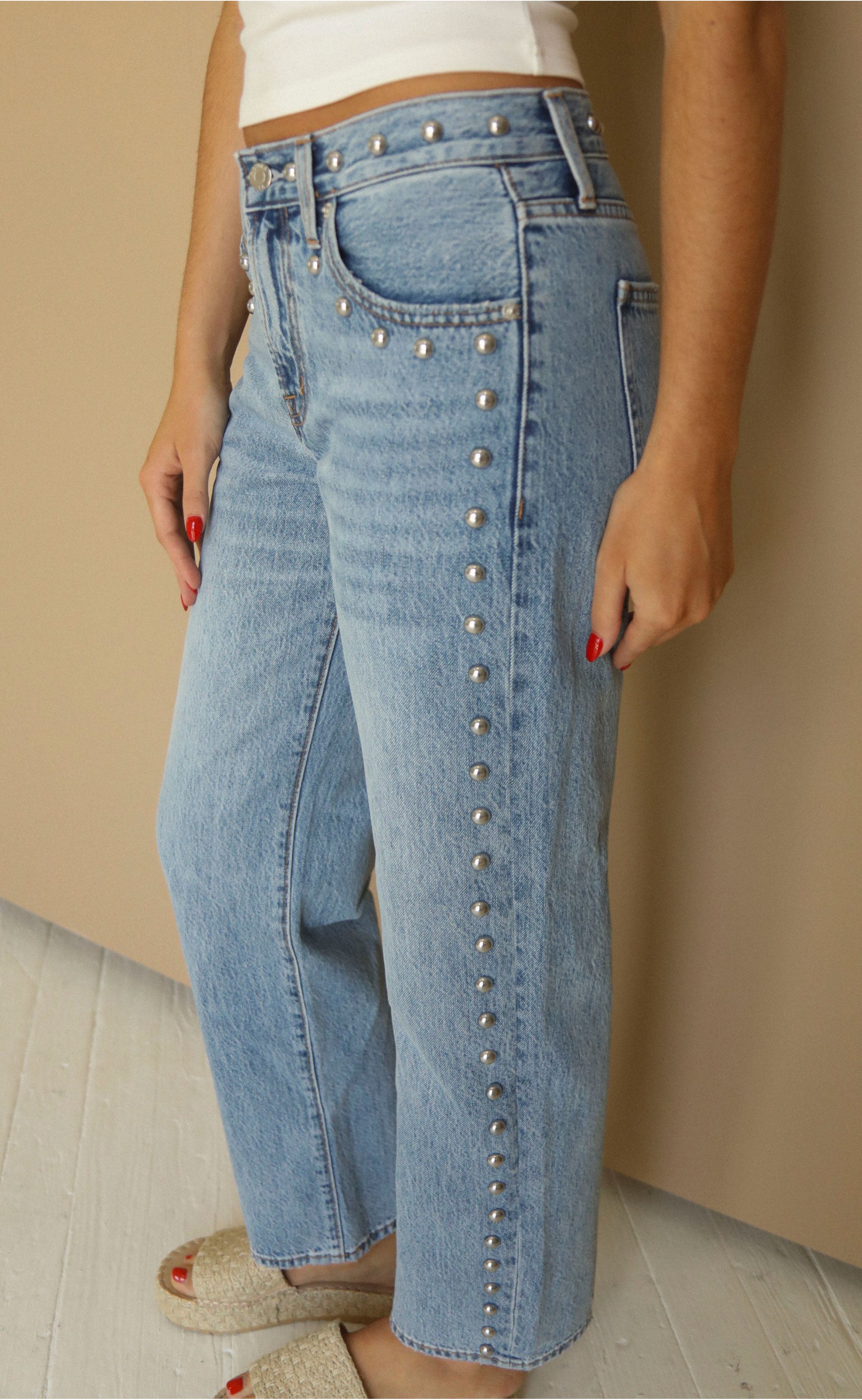 Lexi Mid Rise Bowed Straight Pants – Comfortable...