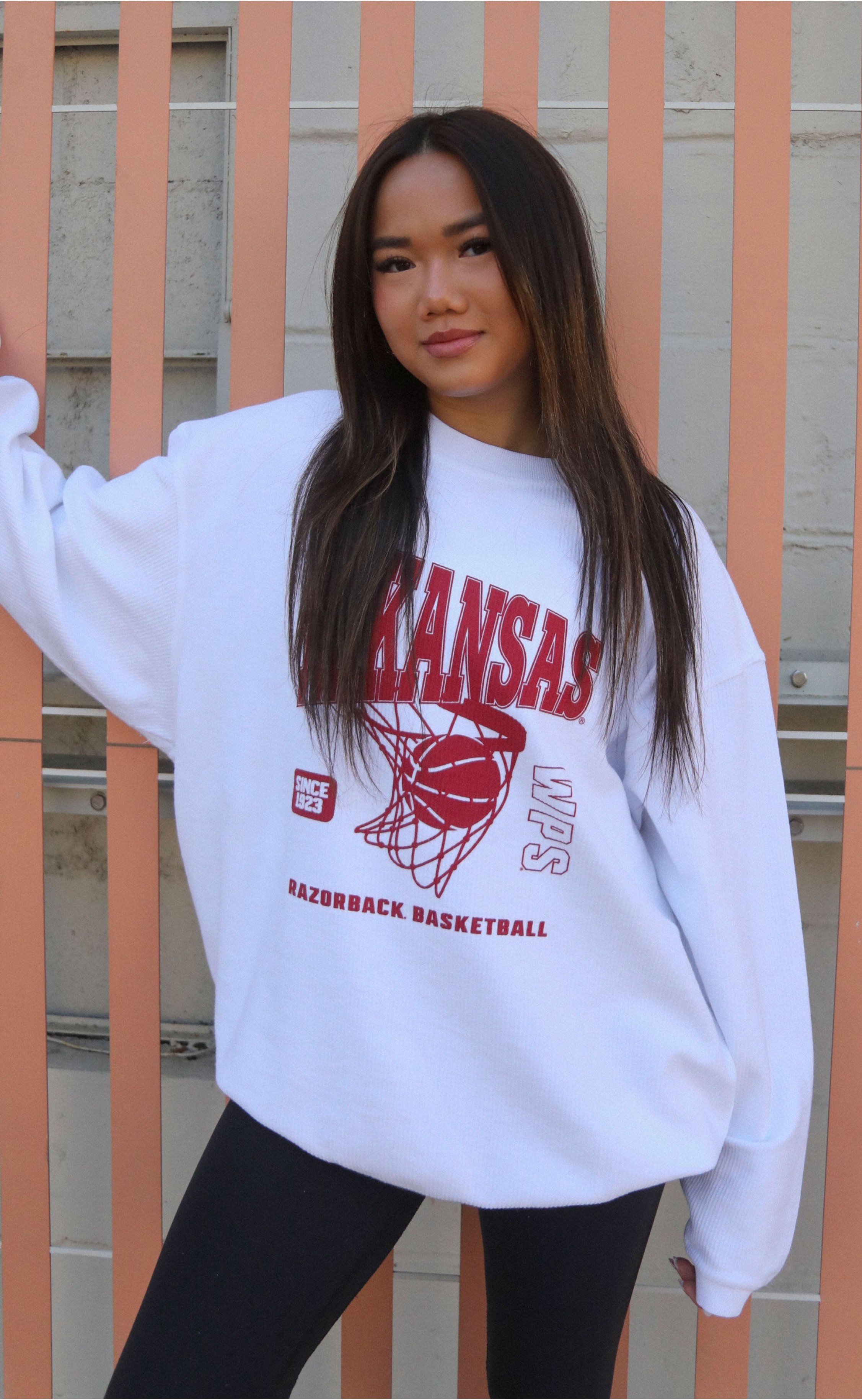 University of Arkansas Basketball Corded Sweatshirt – Textured Pullover for True Razorbacks Fans, Perfect for Game Day and Tailgates