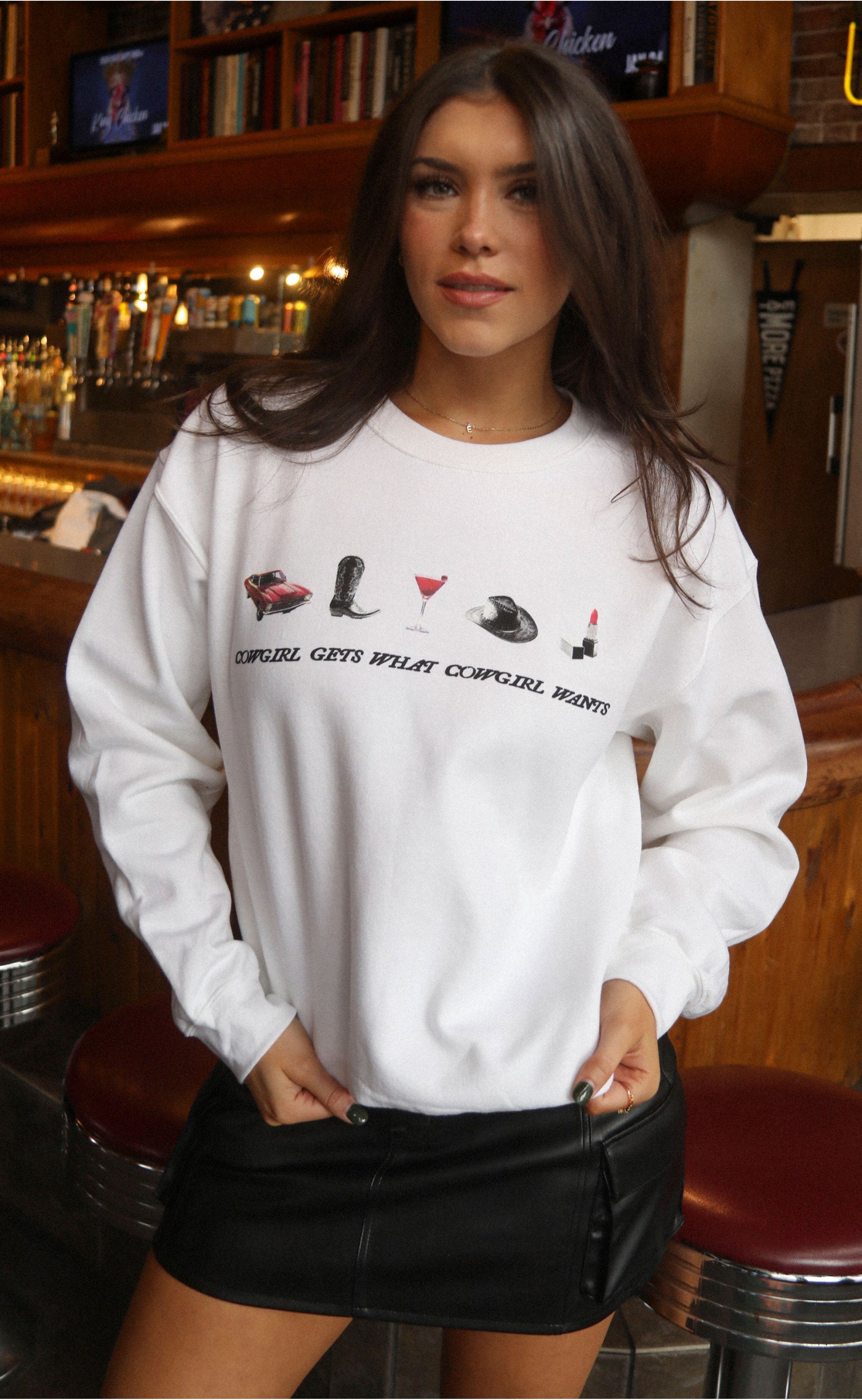 What Cowgirl Wants Sweatshirt – For the Bold, Fierce, and Fabulous