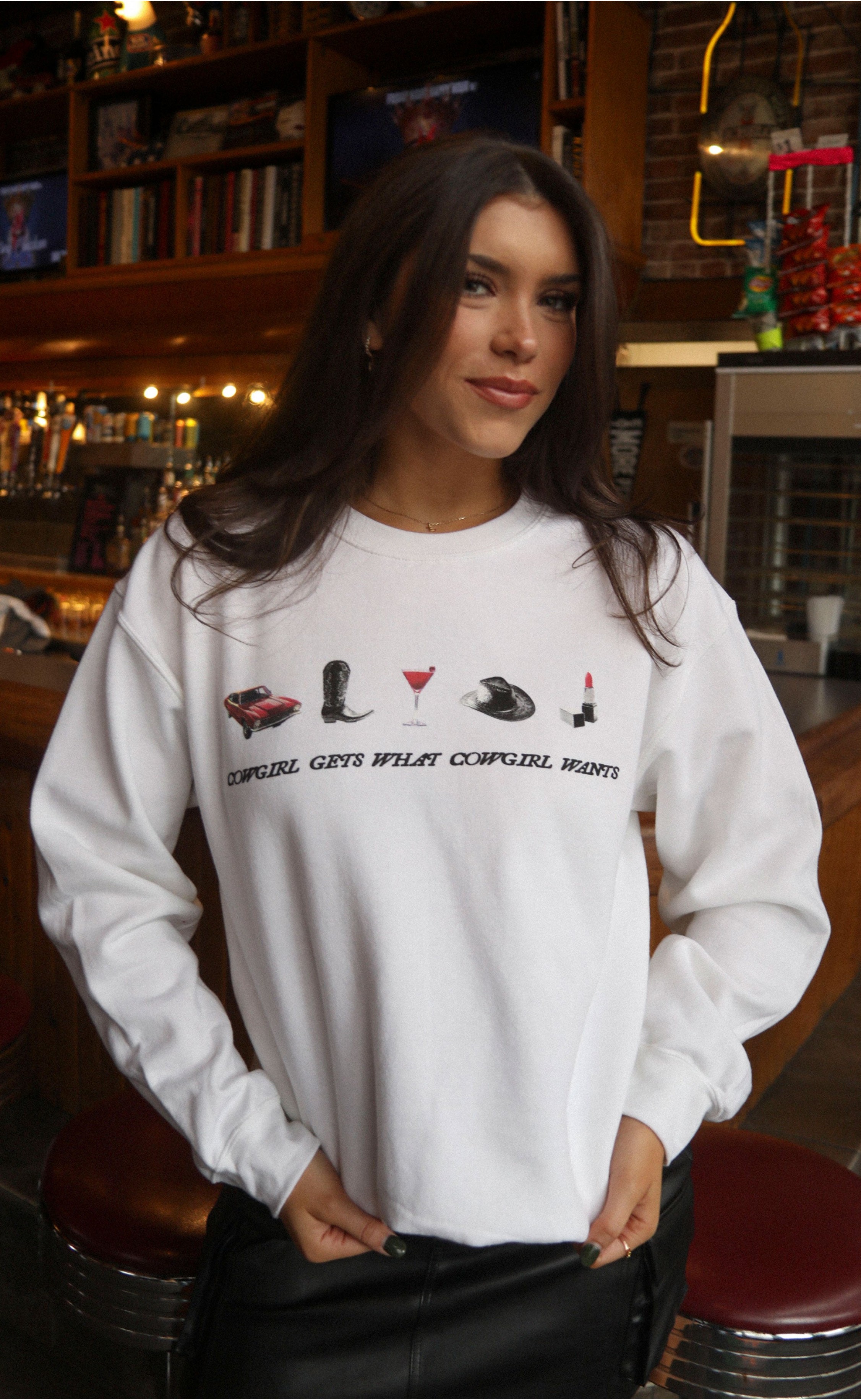 What Cowgirl Wants Sweatshirt – For the Bold, Fierce, and Fabulous