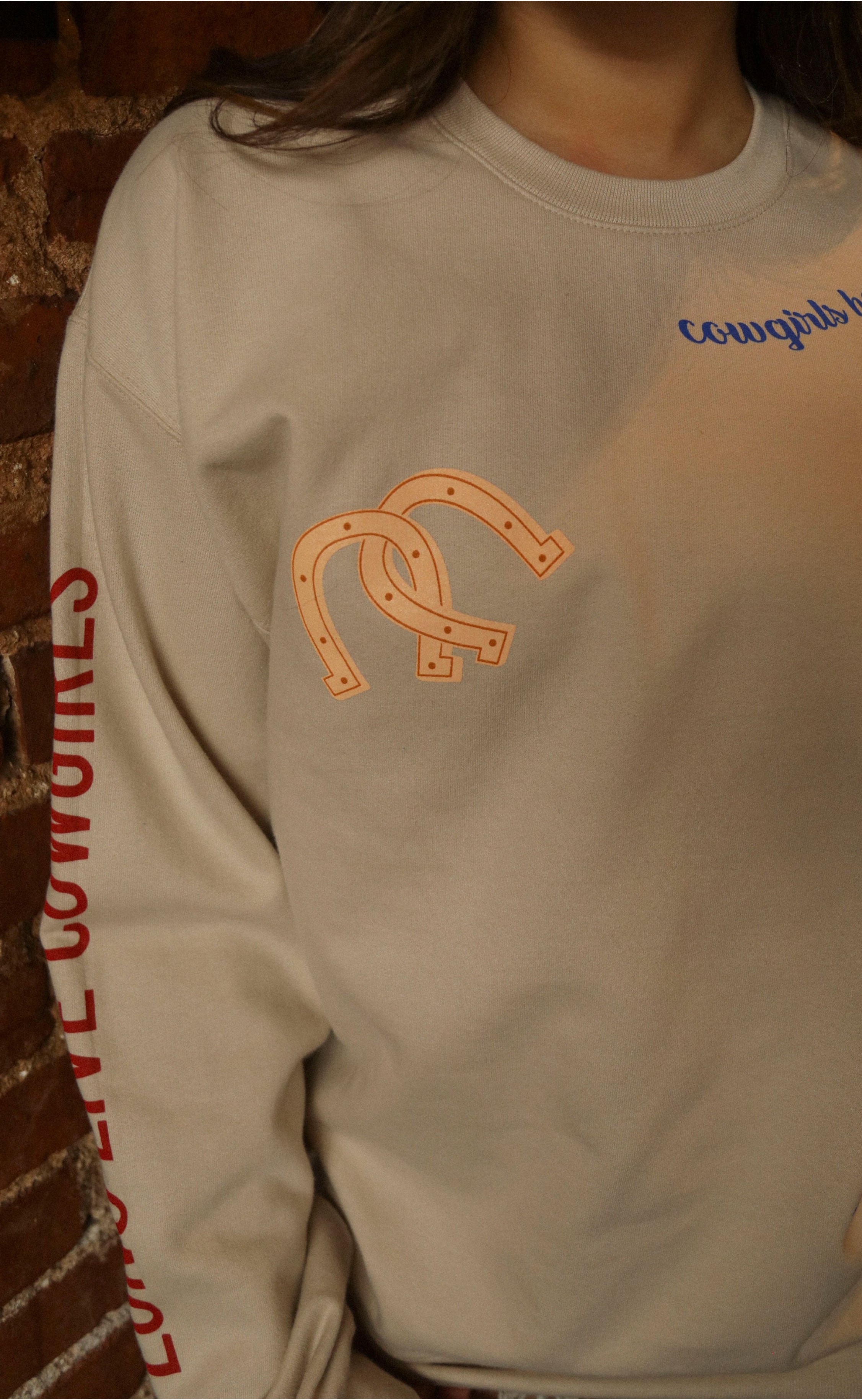 Cowgirls Patchwork Crewneck Sweatshirt – Trendy Western-Inspired Pullover with Patchwork Accents, Perfect for Fashion-Forward Cowgirl Vibes