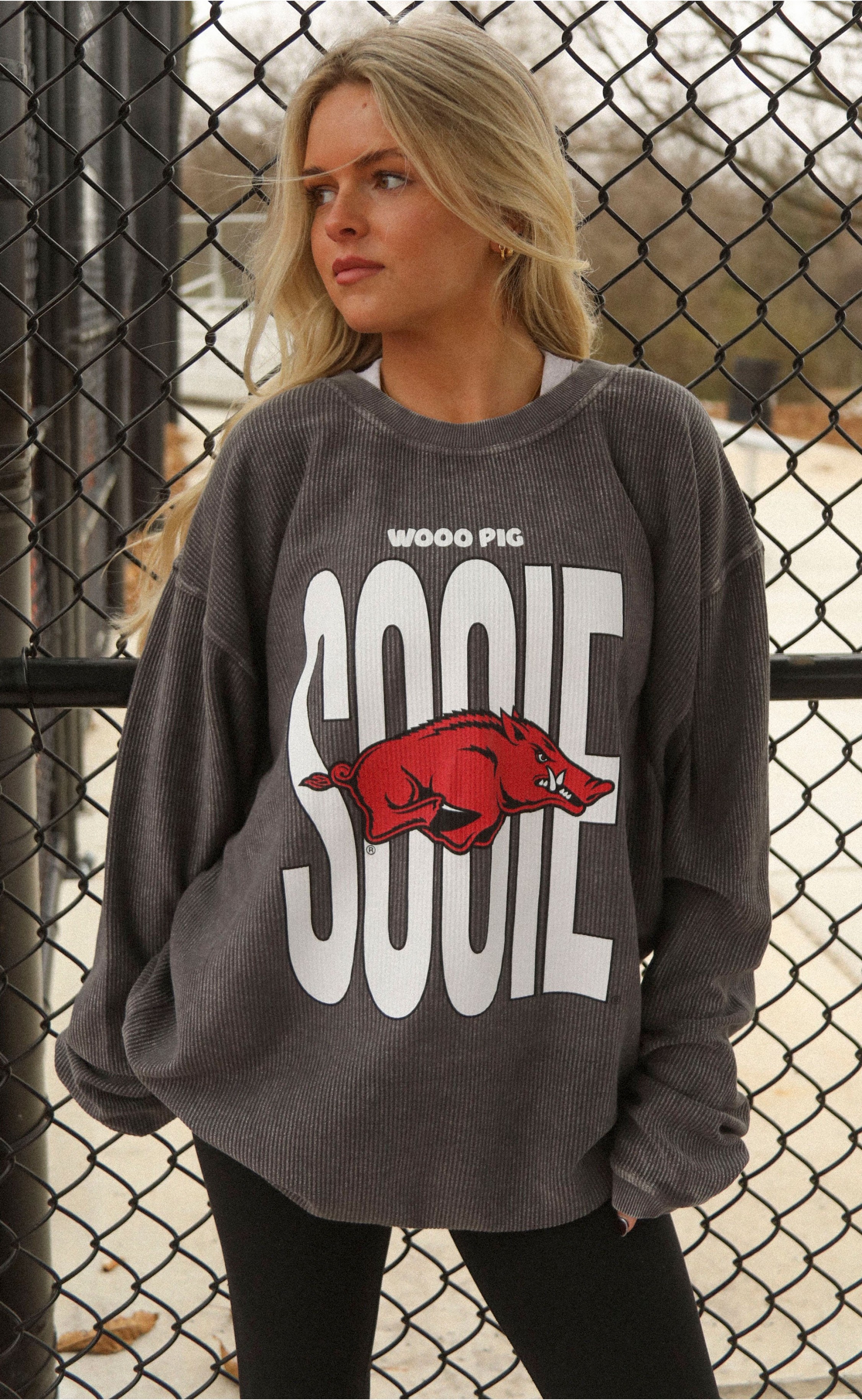 Arkansas Woo Pig Sooie Corded Sweatshirt – Vinta...
