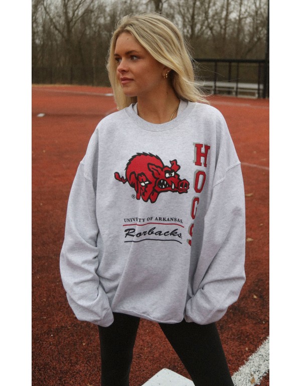 Hogs Stacked Vault Sweatshirt – Vintage Style Meets Modern Comfort in Grey