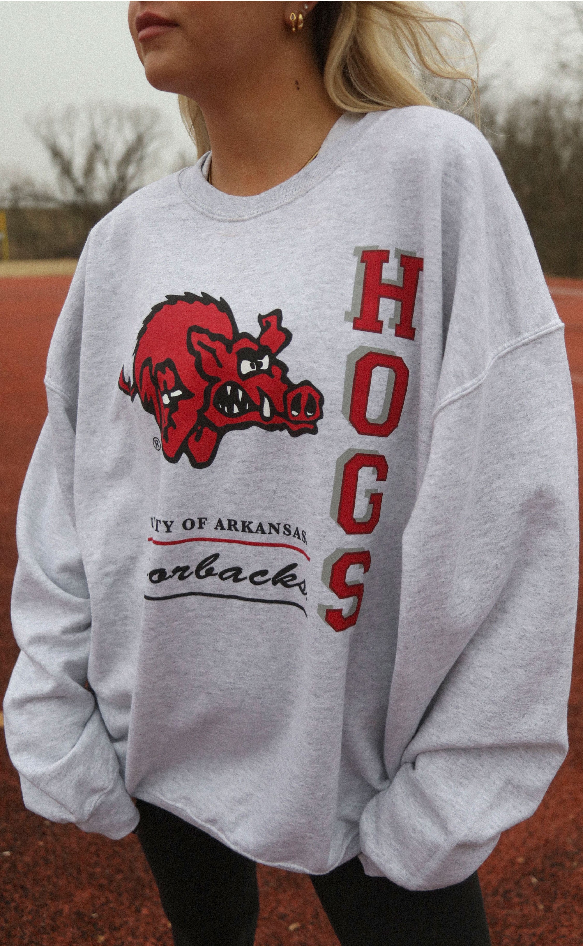Hogs Stacked Vault Sweatshirt – Vintage Style Meets Modern Comfort in Grey