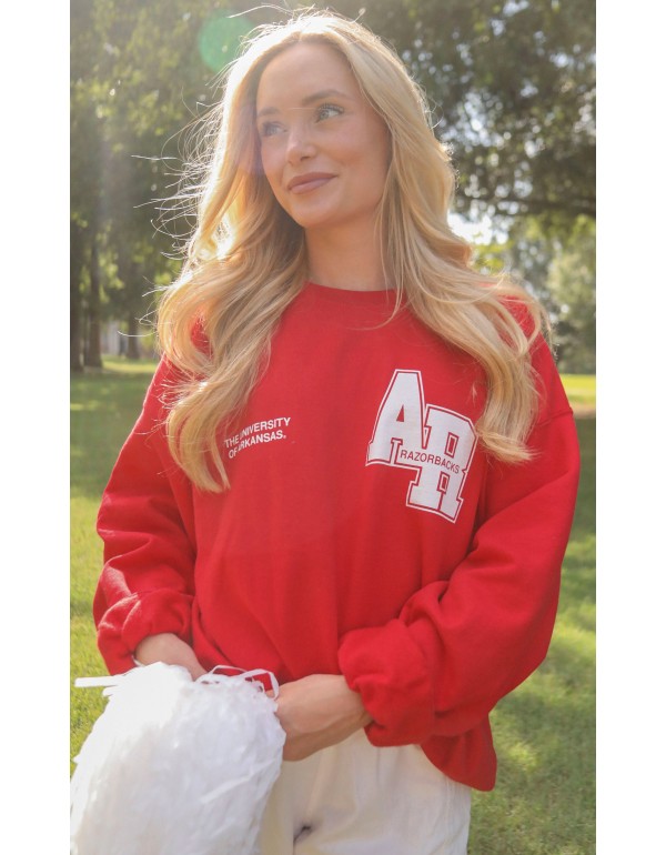 Classic Red Crewneck Sweatshirt – Soft Cotton Pullover for Everyday Casual Wear, Unisex Relaxed Fit